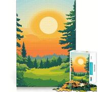 Sunset Forest Landscape for Adults 1000 Piece Jigsaw Puzzle Mind Puzzle Relaxing Fun Image Assembly Warm Surprise 50x75cm