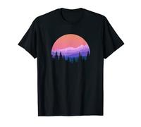 Sunset Forest Scene Mountain Silhouette T-Shirt