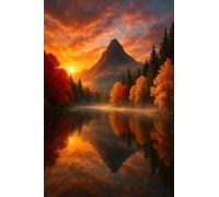 Sunset Forests Lake 1314 Piece Jigsaw Puzzles for Adults, Challenging and Brainteasing, Difficult Puzzles, Puzzle 1314 Pieces