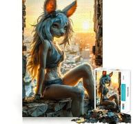 Sunset Fox in The Ruins 1000 Piece Jigsaw Puzzles for Adults Jigsaw Logic Toy Indoor Play Precision Cut Cherished Gift 38x52cm