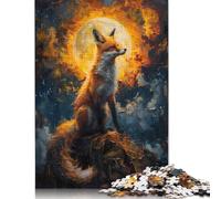 Sunset Fox Painting Puzzles for Adults & Teenagers Puzzles for Adults & Teenager Fun Puzzles Games 1000pcs (75x50cm)