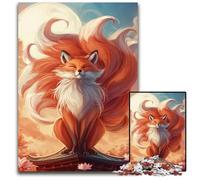 Sunset Fox Puzzles 1000 Pieces for Adults Wooden Jigsaw DIY Decoration Brain Challenge for Adult Family 1000 PCS(75x50cm)