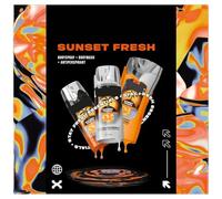 Sunset Fresh Trio Gift Set 3pcs - vibrant and long-lasting scents of mango and mandarin - A great gift for any occasion - Includes: Body Wash (225ml), Antiperspirant (150ml), Body Spray (150ml)
