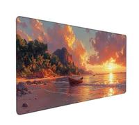 Sunset Gaming Mouse Mat, Sea View Mouse Pad Large 40x20in, Desk Mat with Non-Slip Rubber Base, Gaming Accessories, Stitched Edge Design XL Mousepad, Desk Pad, for Office, Computer Accessories, A-9510