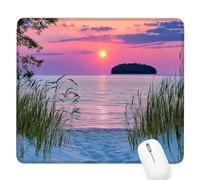 Sunset Gaming Mouse Pad, Beach Mouse Pad 400x300x3mm Mousepad Small Size Stitched Edge, Waterproof Non-Slip Rubber Base Mousemat Improves Accuracy and Speed, Desk Mat Laptop for Office and Home D-859
