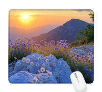 Sunset Gaming Mouse Pad, Flower Mouse Pad 320x260x3mm Mousepad Small Size Stitched Edge, Waterproof Non-Slip Rubber Base Mousemat Improves Accuracy and Speed, Desk Mat Laptop for Office and Home D-767