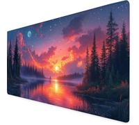 Sunset Gaming Mouse Pad Lake Large Mouse Mat Comfortable Mousepad with Smooth Cloth Surface, Textured Wear Resistant, Improved Precision and Speed, Mousemat 1000x500x3mm Office Product for Men K7-640