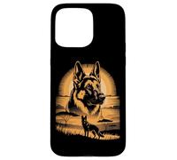 Sunset German Shepherd Dog African Savannah Scene Case for iPhone 15 Pro Max
