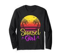 Sunset Girl Beach Vibes Tropical Summer Long Sleeve T-Shirt