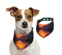 Sunset Glow Dog Bandana, Adjustable for Boys and Girls,Suitable for Cats and Dogs Pet Accessories