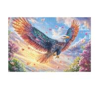 Sunset Glow Flying Eagle 1000 Piece Jigsaw Puzzle for Adults Jigsaw Puzzle Enthusiast Gift Family Activity Colourful Challenging Design Home Wall Decor 1000 PCS