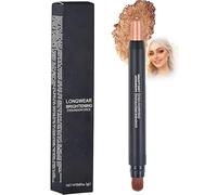 Sunset Gold Metallic Cream Eyeshadow Pencil - Longwear Waterproof Shimmer Eye Shadow Stick with Built-In Blending Brush for Smooth Radiant Eye Makeup, Easy Application & Everyday Wear