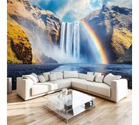 Sunset Golden Light Canyon Waterfall 3D Photo Wallpaper Non-Woven Wall Mural Wall Mural Decoration Poste Premium Wallpaper Wall Art for Living Room Bedroom W500xH280 8yf300