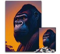 Sunset Gorilla Magic Adult Jigsaw Puzzles 1000 Pieces paper Jigsaw Perfect for Birthday ChristmasHalloween Gifts 1000 PCS(38x26cm)