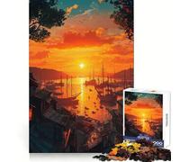 Sunset Harbor Cityscape 1000 Piece Jigsaw Puzzles for Adults Teenagers Memory Upgrade Light Relax Sharp Cut Lovely Gift 38x52cm