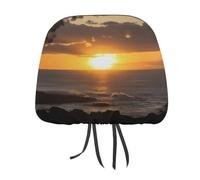 Sunset Hawaii Beach 1 PCS Car Headrest Cover Universal Headrest Covers Soft Breathable Car Head Rest Covers Set Elastic Head Rest Protector Auto Seat Cover Vehicle Accessories for Cars, Truck, Suv, Va