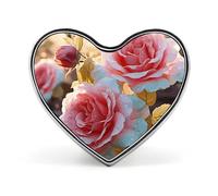 Sunset Hawaii Beach Lapel Pin Heart Brooches And Pins - Metal Badge for Shirts, Jackets, Hats | Durable Fashion Accessory & Gift for Men, Women, Events, Rose Flower Wildflowers, Love form