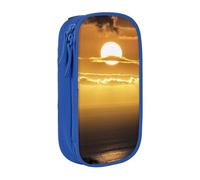 Sunset Hawaii Beach Pencil Case Blue Pencil Bag with 2 Compartments | Large Capacity Pencil Pouch Stationery Organizer Makeup Bag For Students Office Travel Art Supplies