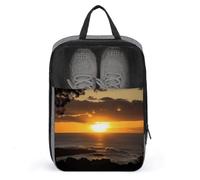 Sunset Hawaii Beach Shoe Bag Travel Shoe Organizer Water-Resistant Shoe Pouch with Zipper Sneaker Dust Bag, gray, One Size, Modern