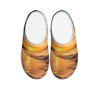 Sunset Hawaii Beach Women's Slippers Flannel House Slippers for Men Sea Ocean Non-Slip Warm Winter Shoes for Indoor Outdoor UK 11-12