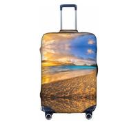 Sunset Hawaiian Palm Luggage Cover Elastic Washable Stretchy Scratch Resistant Travel Cover White/Opulent Garden Medium, White/Opulent Garden, M