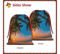 Sunset Hawaiian Palm Tree Print Gift Drawstring Bag Reusable Pouch Birthday Presents Wedding Daily Organizing Events