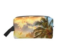 Sunset Hawaiian Palm Tree Print Travel Toiletry Bags Hanging Makeup Bag Large Capacity Versatile Organizer for Women Men