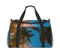 Sunset Hawaiian Palm Tree Print Versatility Ample Space Travel Bag Stylish Functional Tote for Outdoor Activities