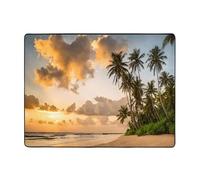 (Sunset Hawaiian Palm Tree) Printed Area Rugs for Living Room,Bedroom and Office 63 X 48 in Floor Mat, Soft Non-Slip Modern Indoor Carpets.