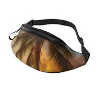 Sunset Hawaiian Palm Tree Printed Personalized Waist Bag, Lightweight and Versatile Crossbody Bag for Everyday and Outdoor Adventures