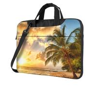 Sunset Hawaiian Palm Tree Printed Waterproof Laptop Case Ultra-Thin Portable One-Shoulder Laptop Bag 600d Oxford 13in/14in/15.6in