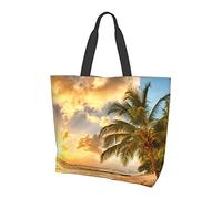 Sunset Hawaiian Palm Tree Tote Bag for Women Ladies Handbags Shoulder Bags For Work Beach Travel Shopping