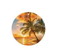 Sunset Hawaiian Palm Tree Waves Printing 10 Pcs Air Freshener Cards,Car Scented Hanging Sheets Air Freshener Set For Car Decoration