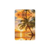 Sunset Hawaiian Palm Tree Waves Printing 10 Pcs Air Freshener Cards,Car Scented Hanging Sheets Air Freshener Set For Car Decoration