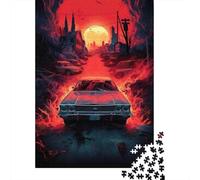 Sunset Highway Car 1000 Piece Jigsaw Puzzle Jigsaw Puzzle for Adults Night Scene Relaxation Home Decor Gift 70x50cm/1000pcs