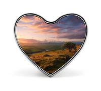 Sunset Hill Badges Heart with Button Design, Personalized Picture Pin Brooches, Heart Badge Holders for Decorate Hat Shirt Clothing Bag Accessories