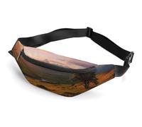 Sunset Hill Fanny Packs with Zipper, Personalized Waist Bags with Multiple Pockets, Adjustable Sling Bag for Travel, Waterproof Belt Bag, Crossbody Bags for Unisex