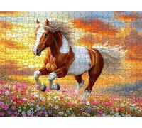 Sunset Horse Puzzle - 5000 Piece Jigsaw Puzzles for Adults - The Back Features Printed Letter Guides - The Pieces fit Together Snugly - Wooden Puzzles for Adults - Gifts Family 61.6 X 41.5 Inch s7h-12
