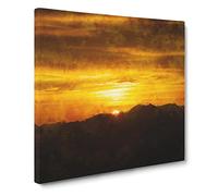 Sunset in Austria Canvas Print | Gallery Wrapped 30mm Frame Wall Art | 20x20 inches | Ready to Hang | Abstract Landscape Picture | Living Room Bedroom Lounge Office