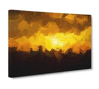 Sunset in Austria Canvas Print | Gallery Wrapped 30mm Frame Wall Art | 30x20 inches | Ready to Hang | Abstract Landscape Picture | Living Room Bedroom Lounge Office