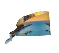 Sunset in Barcelona Pattern Work hat - Super Sweat-Absorbent and Quick-Drying Fabric + Adjustable Design Black
