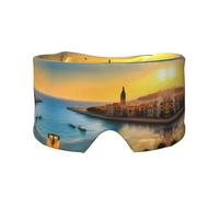 Sunset in Barcelona Unisex Side Sleeping Headband, Sleeping Eye Mask and Ear Muffs, (26.8 * 4.3 inches), Indoor and Outdoor Travel Yoga Adjustable Comfort Eye and Ear Muffs,