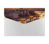 Sunset in Budapest Folder Water-Resistant Accordion Files Organizer Moisture-Proof Expanding File Folder Pockets Reusable Clear File Folders Files Bags Document Holder