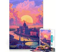 Sunset in Budapest Hungary 1000 Piece Jigsaw Puzzles for Adults Mental Logic Toy Tension Relief Firm Cut Perfect Present 38x26cm