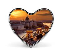 Sunset in Budapest Lapel Pin Cute Custom Button Pin Personalized Heart Brooch Aluminum Alloy Brooch Pins Fashion Exquisite Badge Pins for Hat Bag Suit Tie Wedding Accessories