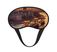 Sunset in Budapest Sleep Mask for Side Sleeper, Blackout Sleep Eye Mask Comfortable Blindfold Eyeshade Soft Breathable Sleeping Mask with Elastic Strap Silk Eye Covers for Travel
