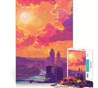 Sunset in Cincinnati OH Jigsaw Puzzles 1000 Pieces for Teenagers Smart Toy Home Pastime Accurate Cut Thoughtful Gift 38x52cm