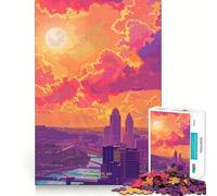 Sunset in Cincinnati OH Jigsaw Puzzles for Teenagers 1000 Pieces Mind Puzzle Peaceful Fun Art Assembly Lovely Gift 50x75cm