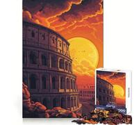 Sunset in Colosseum Rome Jigsaw Puzzle 1000 Piece for Teenagers Recall Upgrade Relax Mind Clear Cut Fine Art Piece 38x26cm