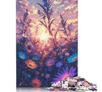 Sunset In Garden 500 Piece Jigsaw Puzzle | Jigsaw Puzzle | Sustainable Puzzle for Adults | Premium 100% Wooden Puzzle | Fun Games 500pcs (52x38cm)